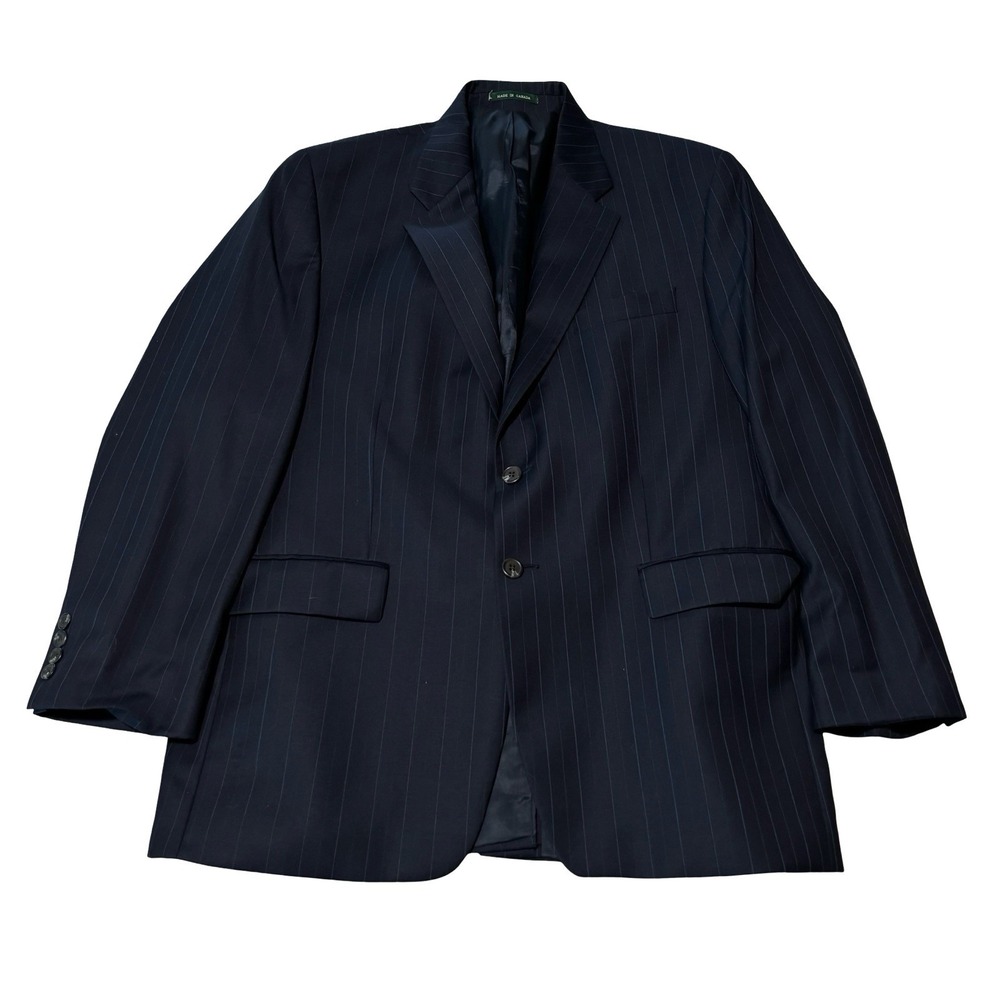 Lauren Ralph Lauren Men's Wool Cashmere‎ Blend Striped Blazer Navy Size 43R